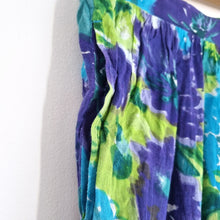 Load image into Gallery viewer, Vintage St Michael Trousers Floral Tapered Blue Green Harem Fits UK 10 Petite