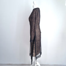 Load image into Gallery viewer, AllSaints Dress Leopard Print Tulle Kiara Linleo Party Long Sleeves Grunge Small