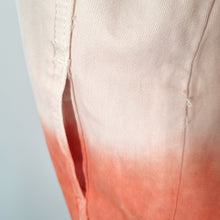 Load image into Gallery viewer, Jaded London Denim Coat Jacket Oversized Long Ombre Tie-Dye Orange Small Medium
