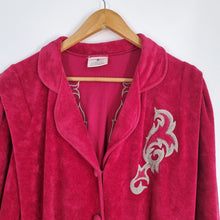 Load image into Gallery viewer, Vintage 80s Velour Jumpsuit Red Tribal Graphic UK Made Oversized Unisex M