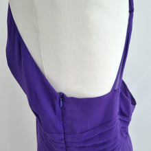 Load image into Gallery viewer, Oasis Top Y2K 100% Silk Purple 16 V Neck Lined Party Asymmetric Hem Cami Vintage