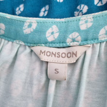 Load image into Gallery viewer, Monsoon Maxi Dress Jersey Small Ombre Blue Summer Pattern Holiday Cruise Grecian