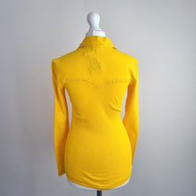 Load image into Gallery viewer, Vintage Benetton Polo Shirt Yellow Deadstock New Fitted Top Dagger Collar 6 8