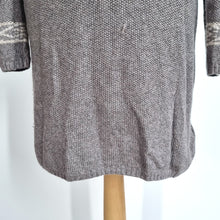 Load image into Gallery viewer, Sherpa Jumper Dress Fairisle Medium Merino Wool Alpaca Blend Knit Tunic Brown