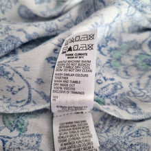 Load image into Gallery viewer, Per Una Midi Skirt 16 M&S Floral Print Blue White Gathered Slit Holiday Ruched