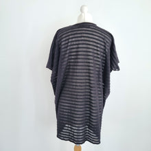 Load image into Gallery viewer, AllSaints Stripe Itat T-shirt Blouse Fine Knit Striped Cowl Shawl Neck Black M L