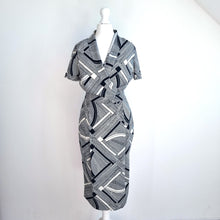 Load image into Gallery viewer, Paul Costelloe Dress Sheath Black Label Work Wiggle Pencil Abstract Print 8 XS