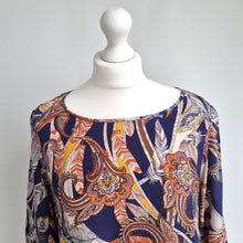 Load image into Gallery viewer, Monsoon Dress 100% Silk Tunic Paisley Print Pockets Party Shift Short Size 14