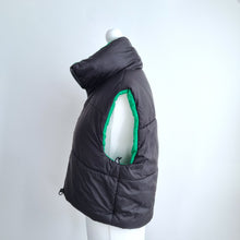 Load image into Gallery viewer, Zara Reversible Gilet Puffer Down Black Green Jacket Waistcoat Zip Small Medium