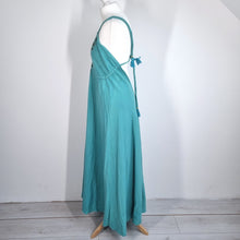 Load image into Gallery viewer, Zecca Maxi Dress Turquoise Blue Backless Strappy Boho Festival Summer One Size