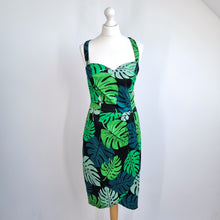 Load image into Gallery viewer, NEW Collectif Sarong Dress Palm Tree 14 Green Removable Straps Retro Wiggle