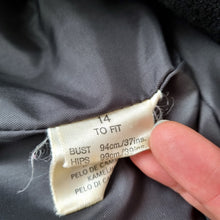 Load image into Gallery viewer, Vintage Coat Wool Camel Hair Blend UK 14 Oversized Black Classic Winter Long
