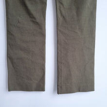 Load image into Gallery viewer, Arket Trousers Khaki Green Straight Cotton Blend High Rise Stretch Work UK 8