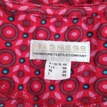 Load image into Gallery viewer, Madness 100% Cotton Dress UK20 Red Pink Floral Jersey Long Sleeves Smock Tunic