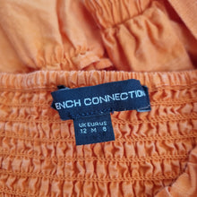 Load image into Gallery viewer, French Connection Mini Dress 12 Orange Sweetheart Babydoll Tiered Cotton Summer
