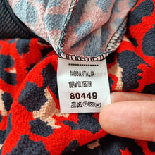 Load image into Gallery viewer, Made in Italy Skirt Pleated Leopard Print Maxi Red Elasticated Waist Fits 6 8 10