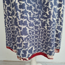 Load image into Gallery viewer, White Stuff Reversible Skirt A Line Floral Birds Red Blue 100% Cotton Knee 14