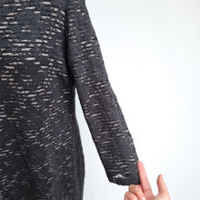 Load image into Gallery viewer, Phase Eight Lace Dress Shift Striped Lining Black Floral Long Sleeves Mini 16