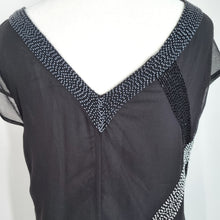 Load image into Gallery viewer, Principles Party Dress Black UK 14 Beaded Sparkly Lined Chiffon Cocktail Sequins