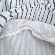 Load image into Gallery viewer, Principles Striped Midi Skirt UK 18 White Blue Cotton A Line Asymmetric Lined