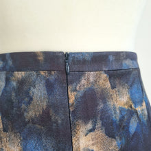 Load image into Gallery viewer, Jigsaw Skirt Pencil Navy Blue Abstract Print Work Office Lined Knee Length 14