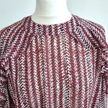 Load image into Gallery viewer, Reiss Ruffle Top Blouse Adelaide NEW Red Black Print Chiffon Long Sleeves 12