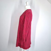 Load image into Gallery viewer, Madness 100% Cotton Dress UK20 Red Pink Floral Jersey Long Sleeves Smock Tunic