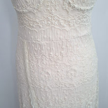 Load image into Gallery viewer, Zara Lace Midi Dress Small Embroidered Cream Slip A Line Fit & Flare Strappy
