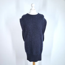Load image into Gallery viewer, AllSaints Knitted Jumper Dress Large Navy Chunky Open Sides Tunic Vest Mouleon