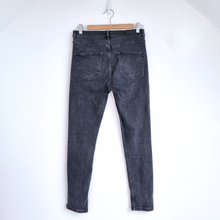 Load image into Gallery viewer, Whistles Skinny Jeans Black UK 30 High Rise Denim Stretch Slim Fit Faded Pockets