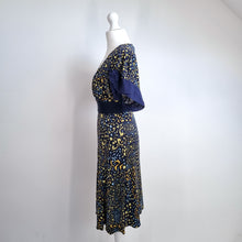 Load image into Gallery viewer, Issa London Dress 100% Silk Jersey UK 8 Dolphin Fish Print Blue A Line Cocktail