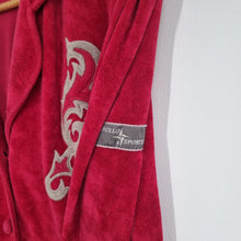 Load image into Gallery viewer, Vintage 80s Velour Jumpsuit Red Tribal Graphic UK Made Oversized Unisex M