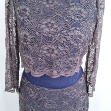 Load image into Gallery viewer, NEW Boden Lace Dress Occasion Cocktail Grey Navy Wedding Guest Lined Party 10 R