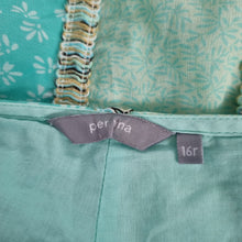 Load image into Gallery viewer, M&S Per Una Skirt Patchwork Midi 16 Turquoise Gipsy A Line Lace Up Boho Western