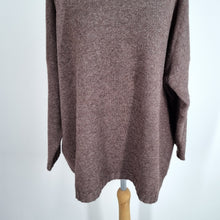 Load image into Gallery viewer, Ochre Jumper Cashmere Lambswool Brown Roll Neck One Size Knit Nepal Oversized