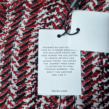 Load image into Gallery viewer, Reiss Ruffle Top Blouse Adelaide NEW Red Black Print Chiffon Long Sleeves 12