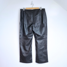 Load image into Gallery viewer, Mint Velvet Faux Leather Trousers 18 Long Black Wide Leg High Rise Work Winter