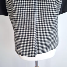 Load image into Gallery viewer, Hobbs Top Houndstooth Check Wool Blend Black White Blouse Work Chic Lined 14