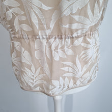Load image into Gallery viewer, Jacques Vert Open Blouse UK 18 Cream Devore Leaf Pattern Shrug Bolero V Neck