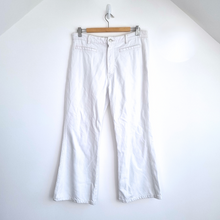 Load image into Gallery viewer, Zara Jeans Off-White UK 14 Kick Flare High Rise Ankle Denim Summer Trousers EU42