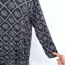 Load image into Gallery viewer, Masai Dress Tunic Pockets XL High Low Midi Black Long Sleeves Print Lagenlook