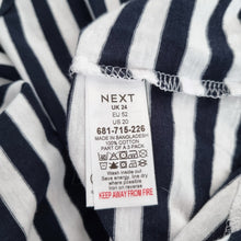 Load image into Gallery viewer, Bundle 2 Striped T-shirts UK 24 Black White M&S Next Cotton Breton Short Sleeves