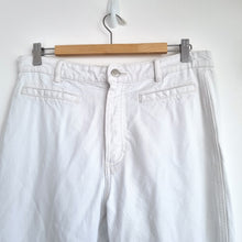 Load image into Gallery viewer, Zara Jeans Off-White UK 14 Kick Flare High Rise Ankle Denim Summer Trousers EU42