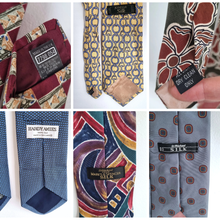 Load image into Gallery viewer, Vintage Silk Ties Bundle x6 100% Silk Mens Retro Geometric Work St Michael Lot