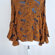 Load image into Gallery viewer, & Other Stories Blouse Silk Blend Paisley Jacquard Flared Sleeves Party Top 8