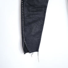 Load image into Gallery viewer, AllSaints Studded Black Jeans Miller Coated Waxed Skinny Grunge Cropped W 28