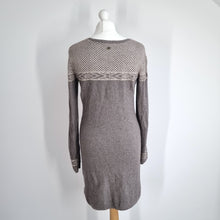 Load image into Gallery viewer, Sherpa Jumper Dress Fairisle Medium Merino Wool Alpaca Blend Knit Tunic Brown