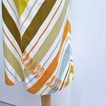 Load image into Gallery viewer, Orla Kiely Dress Jersey Chevron Stripes 100% Cotton A Line Low V Neck Retro 10