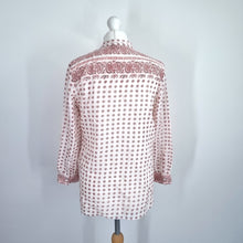 Load image into Gallery viewer, Vanessa Bruno Blouse Tunic UK 10 Paisley Print 100% Cotton Cream Red Top Boho