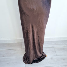 Load image into Gallery viewer, T Alexander Wang Slip Dress Medium NEW Velvet Brown Silk Blend Maxi Evening
